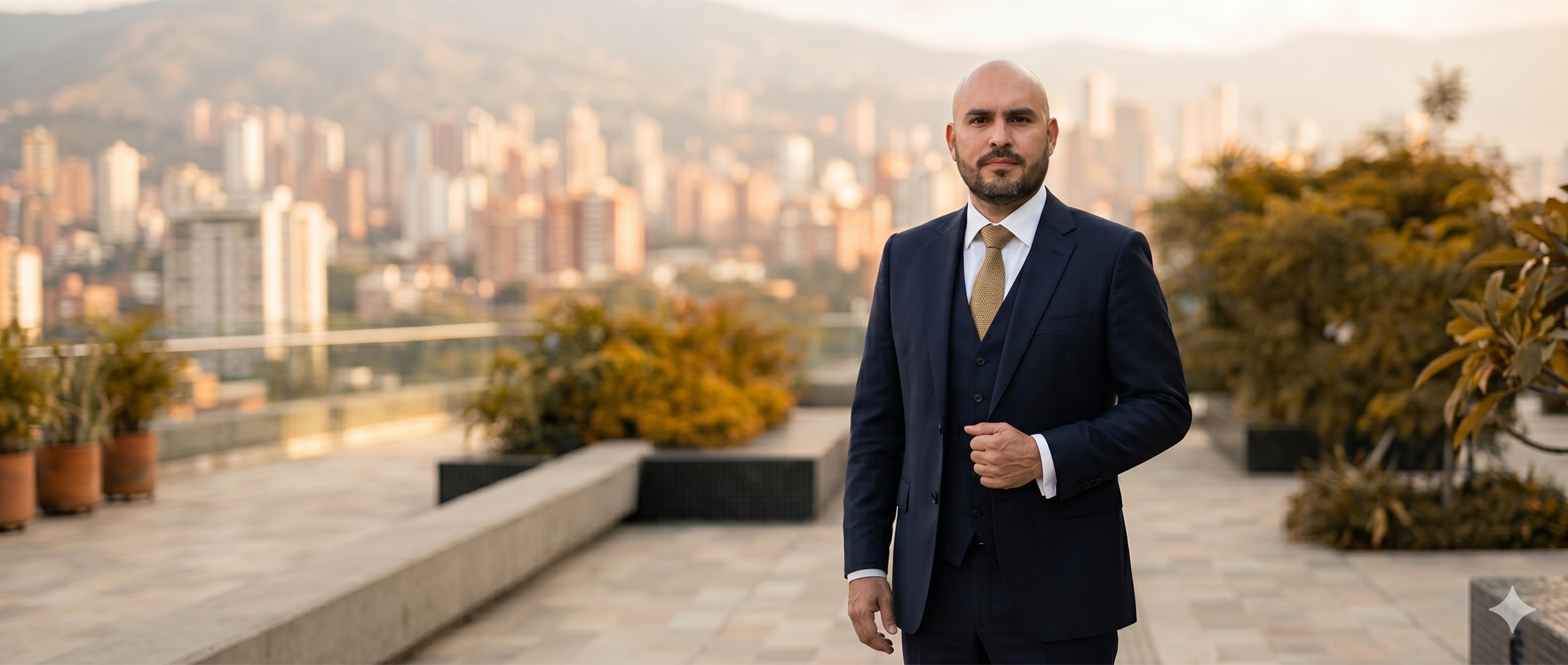 Ricardo Medina, director de MAbogados, con Medellín al fondo